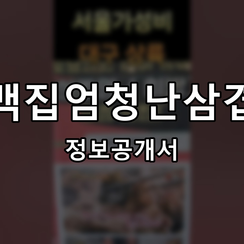 사백집 서울대패 프랜차이즈 정보공개서