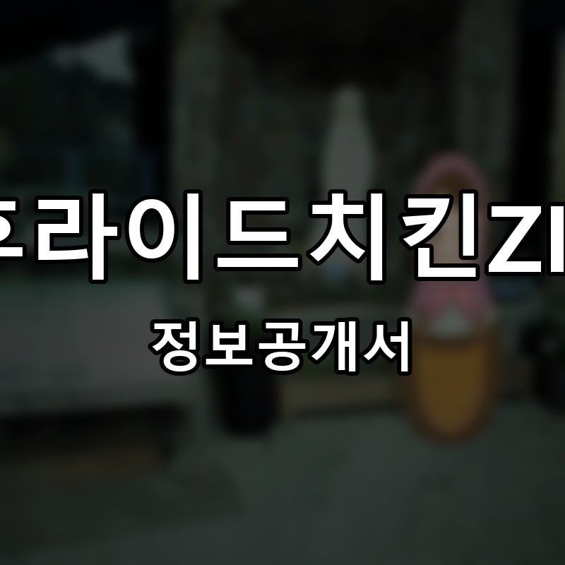 치킨집(치킨ZIP) 프랜차이즈 정보공개서