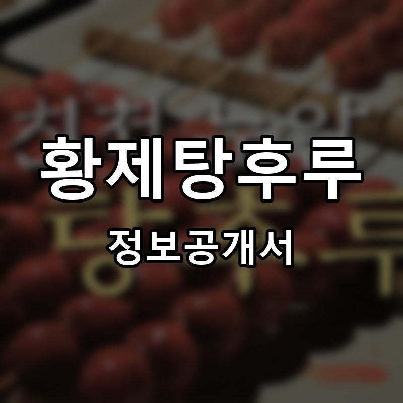 황제탕후루 프랜차이즈 정보공개서 요약