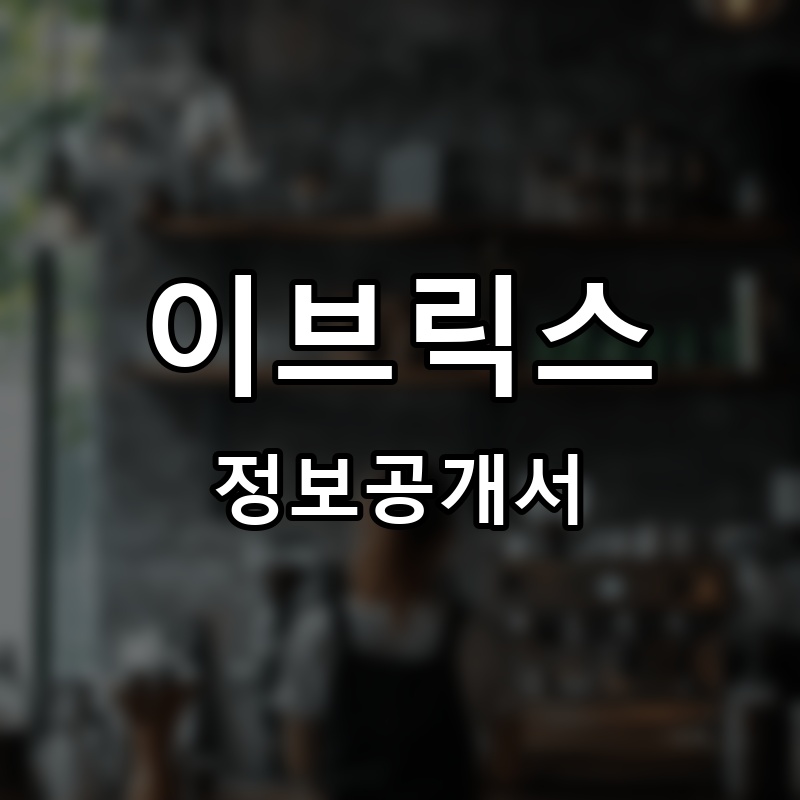 이브릭스 프랜차이즈 정보공개서 요약