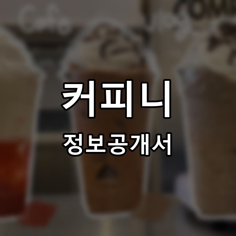 커피니 프랜차이즈 정보공개서 요약