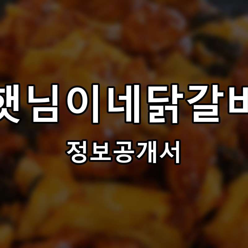 햇님이네닭갈비 프랜차이즈 정보공개서 요약