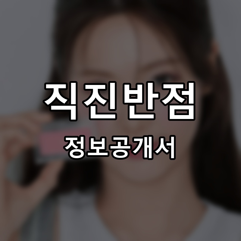 직진반점 프랜차이즈 정보공개서