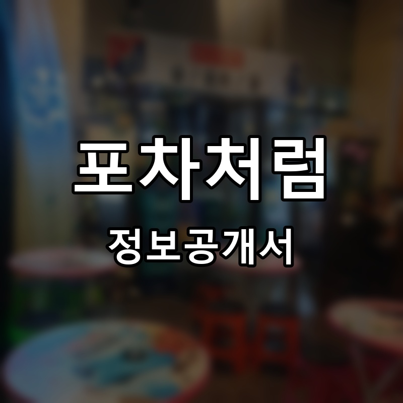 포차처럼 프랜차이즈 정보공개서 요약