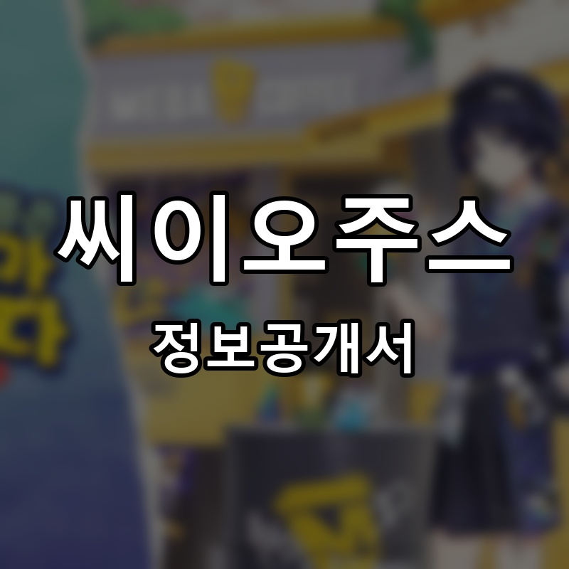 씨이오주스 프랜차이즈 정보공개서 요약