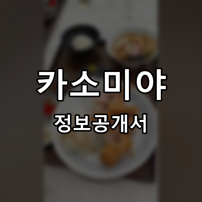 카소미야 프랜차이즈 정보공개서 요약