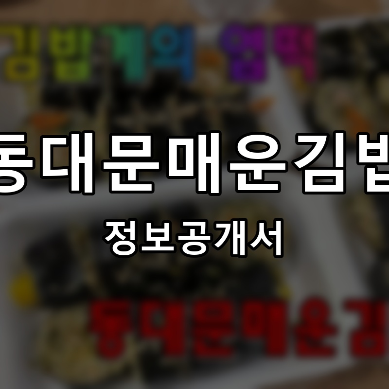 동대문매운김밥 프랜차이즈 정보공개서 요약