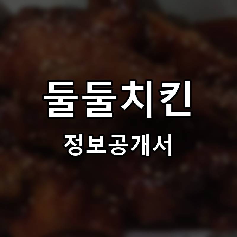 둘둘치킨 프랜차이즈 정보공개서 요약