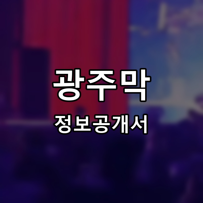광주막 프랜차이즈 정보공개서 요약