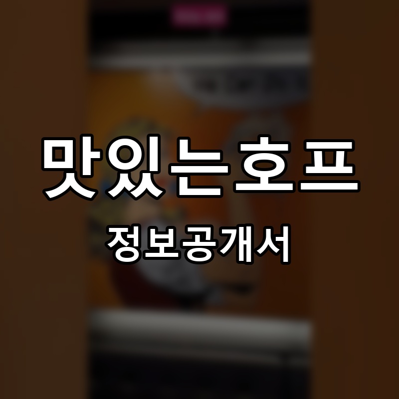 맛있는호프 프랜차이즈 정보공개서 요약