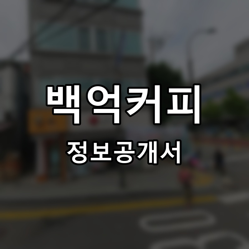 백억커피 프랜차이즈 정보공개서 요약