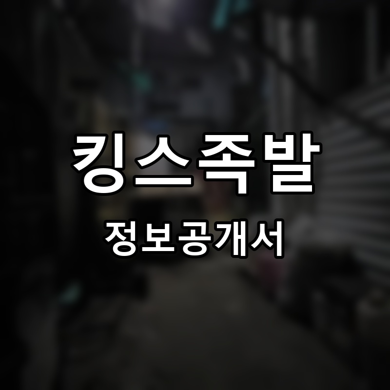 킹스족발 프랜차이즈 정보공개서