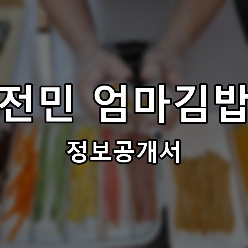 전민 엄마김밥 프랜차이즈 정보공개서