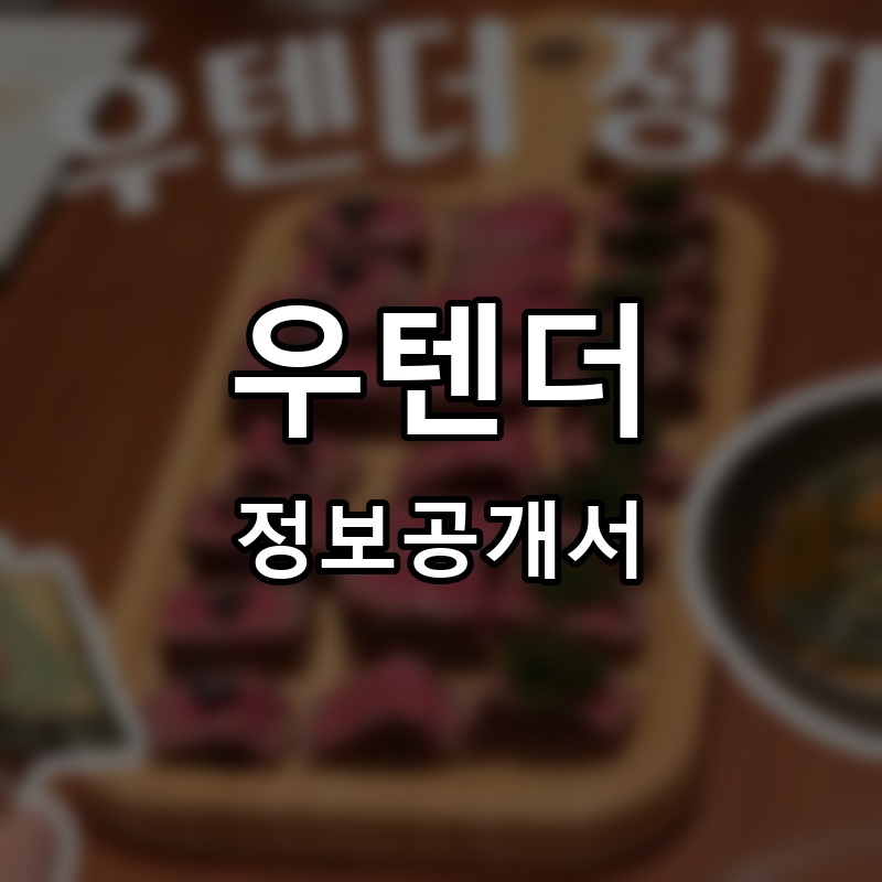 우텐더 프랜차이즈 정보공개서 요약