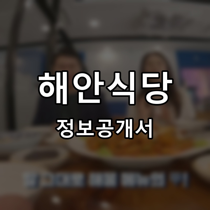 해안식당 프랜차이즈 정보공개서
