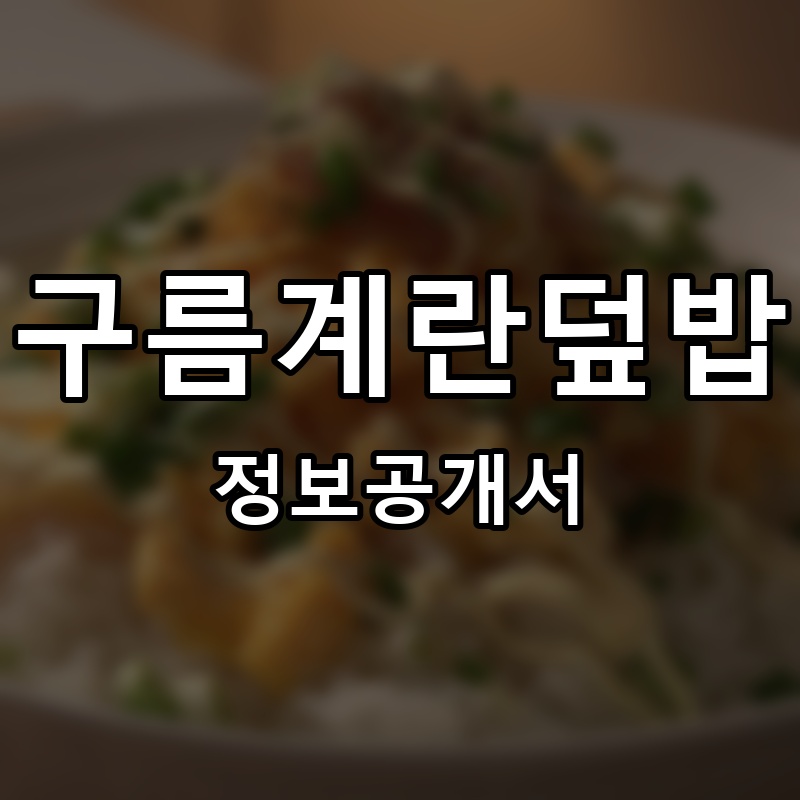 구름계란덮밥 프랜차이즈 정보공개서 요약