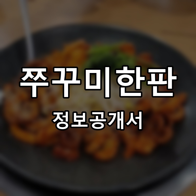 쭈꾸미한판 프랜차이즈 정보공개서 요약