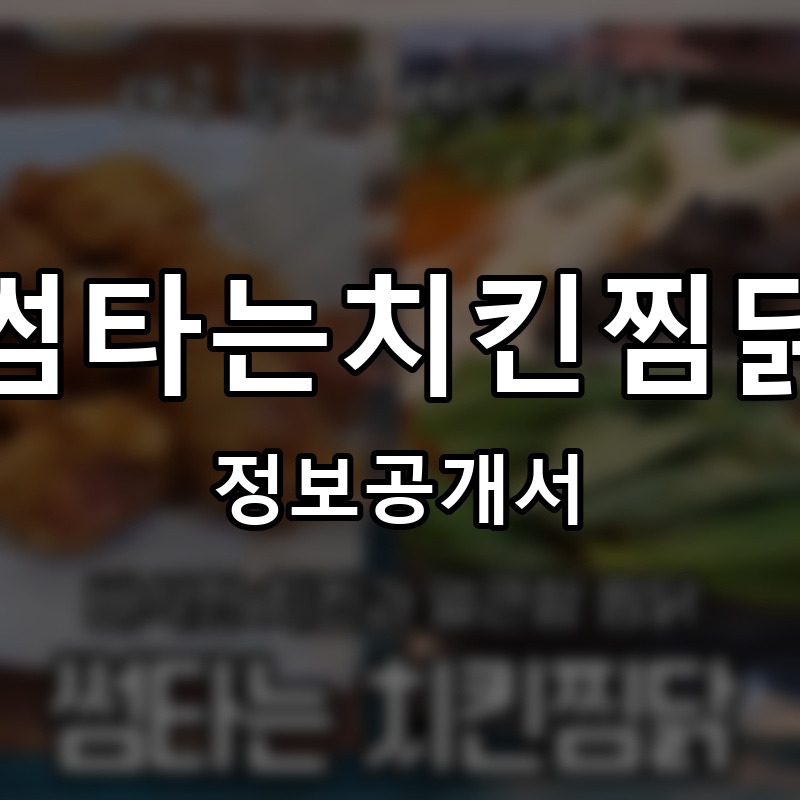 썸타는치킨찜닭 프랜차이즈 정보공개서 요약