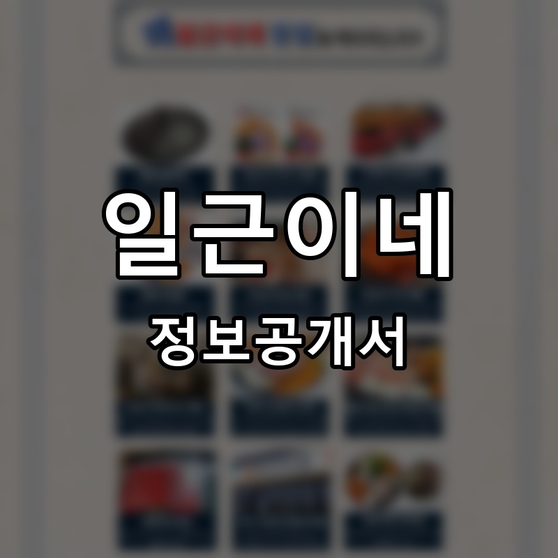 일근이네 프랜차이즈 정보공개서 요약