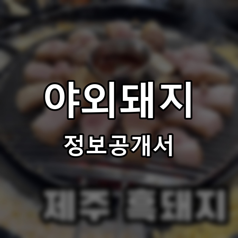 야외돼지 프랜차이즈 정보공개서 요약