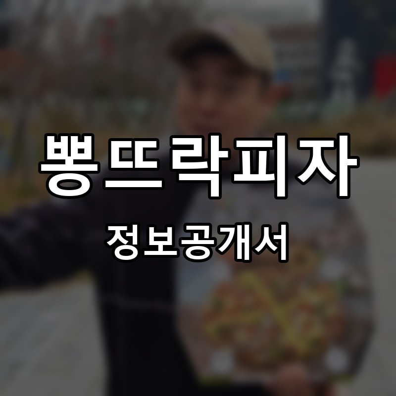 뽕뜨락피자 프랜차이즈 정보공개서