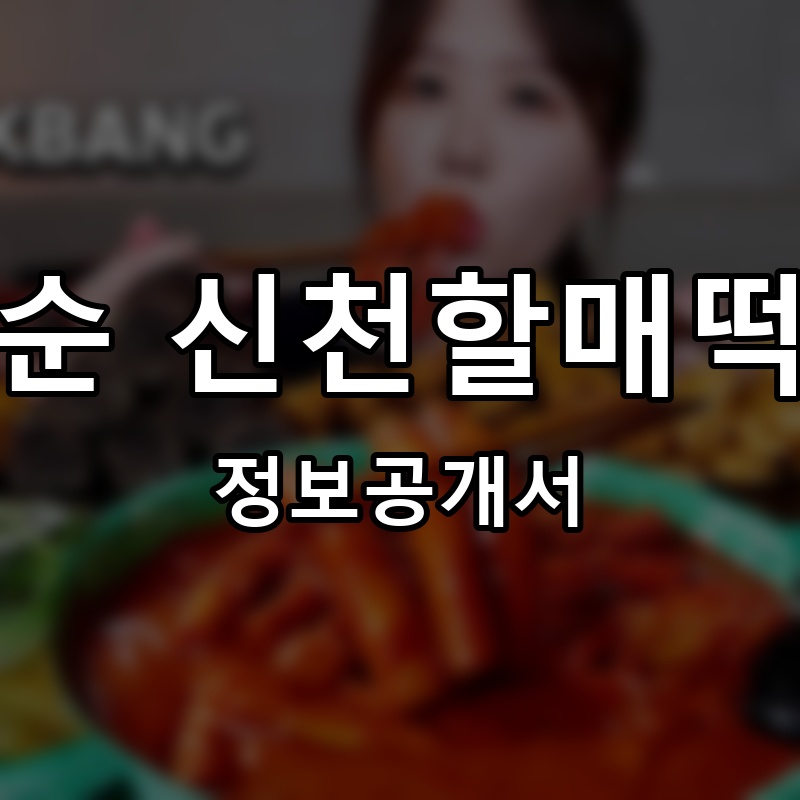신떡순 신천할매떡볶이 프랜차이즈 정보공개서 요약