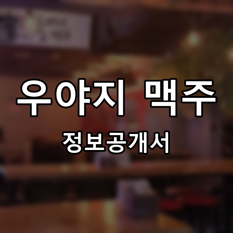 우야지 맥주 프랜차이즈 정보공개서 요약