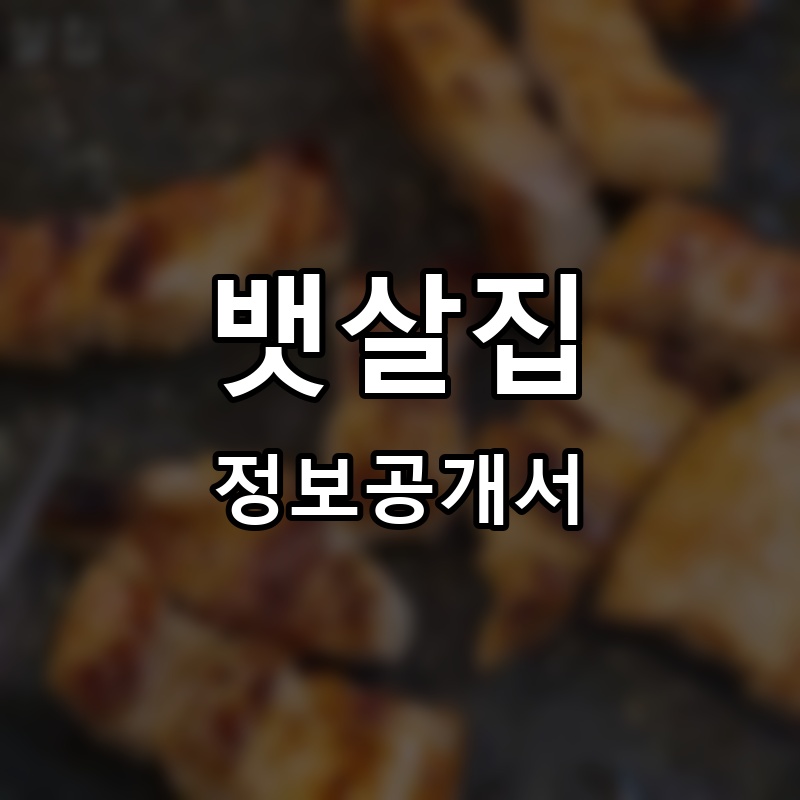 뱃살집 프랜차이즈 정보공개서