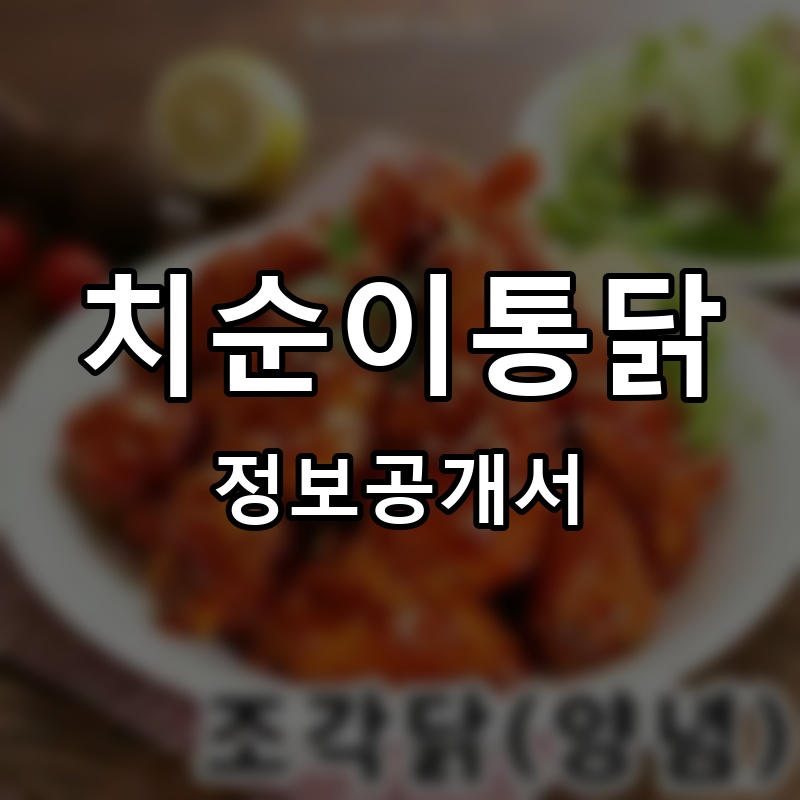 치순이통닭 프랜차이즈 정보공개서 요약