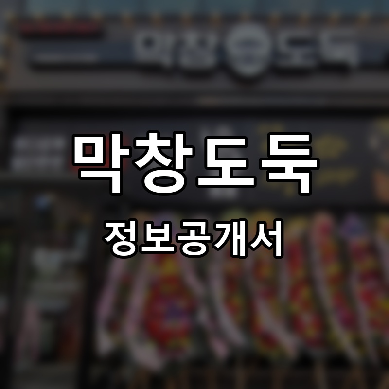 막창도둑 프랜차이즈 정보공개서 요약