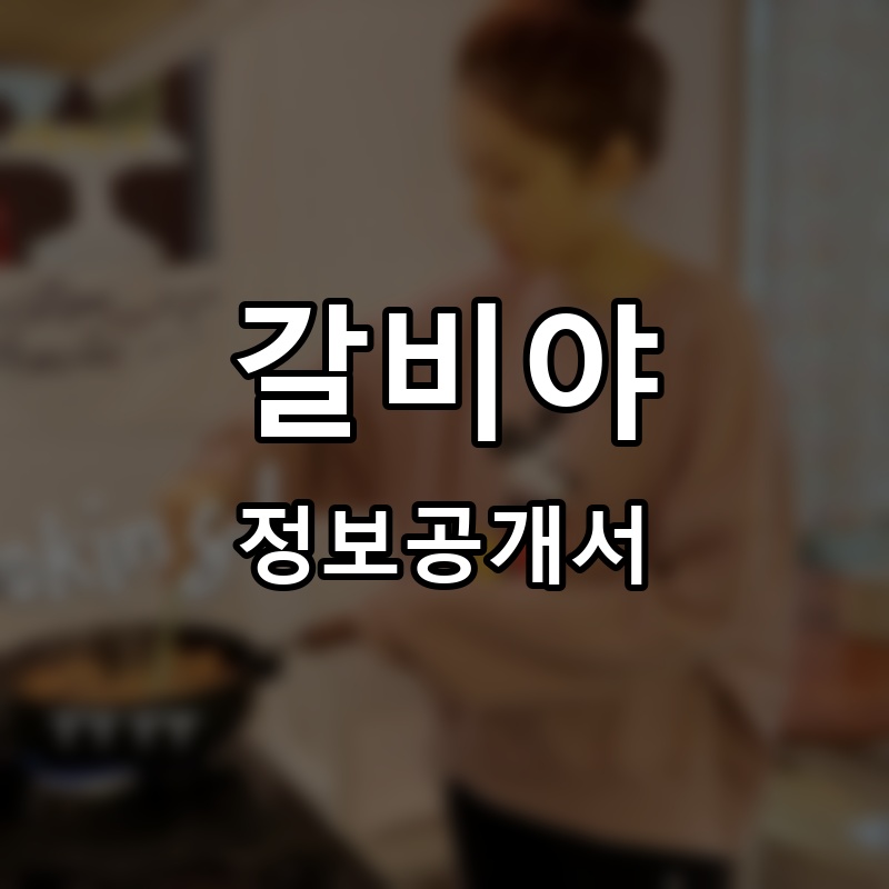 갈비야 프랜차이즈 정보공개서 요약