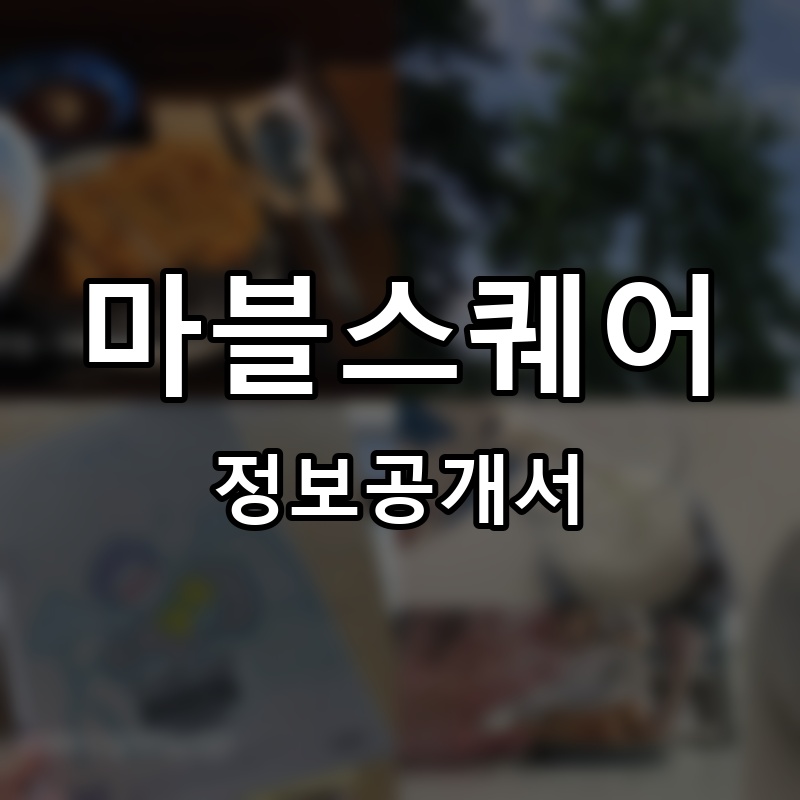 마블스퀘어 프랜차이즈 정보공개서
