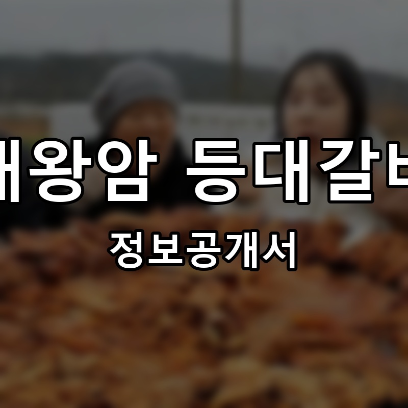 대왕암등대갈비 프랜차이즈 정보공개서