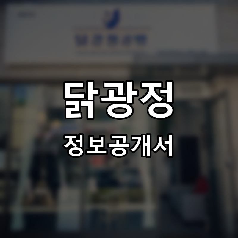 닭광정 프랜차이즈 정보공개서