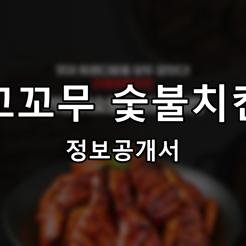 꼬꼬무 숯불두마리치킨 프랜차이즈 정보공개서 요약