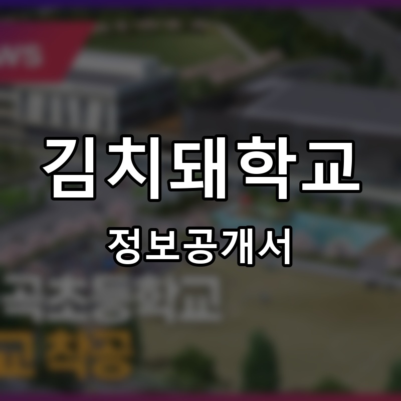 김치돼학교 프랜차이즈 정보공개서 요약