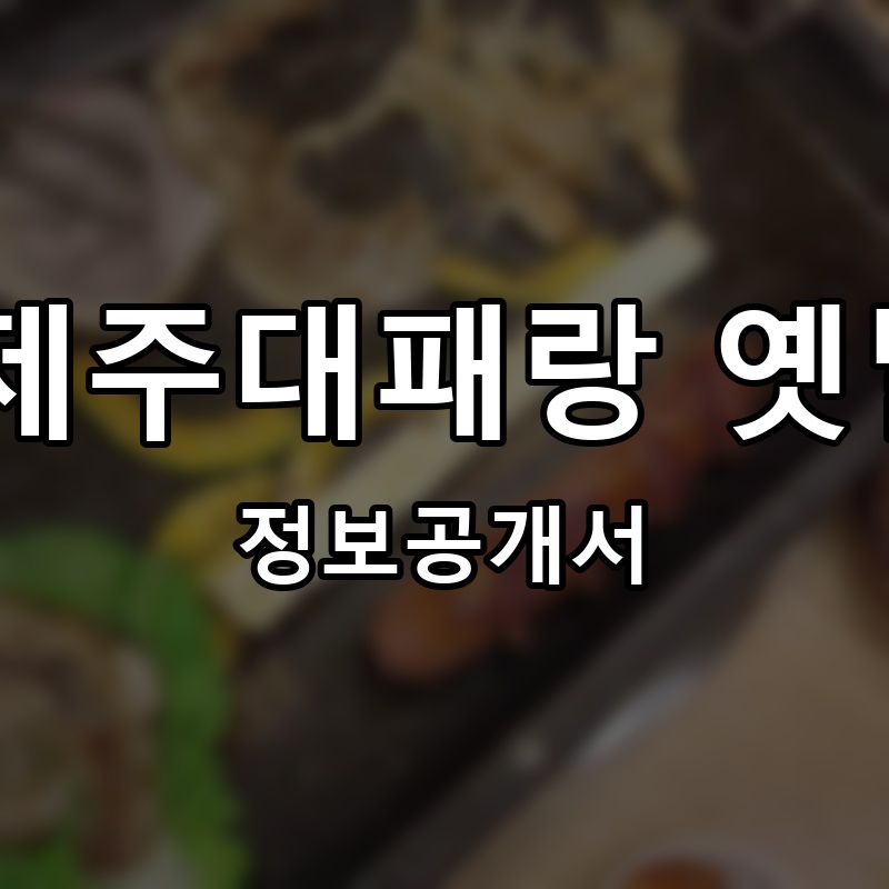 띵동 제주대패랑 옛날갈비 프랜차이즈 정보공개서 요약