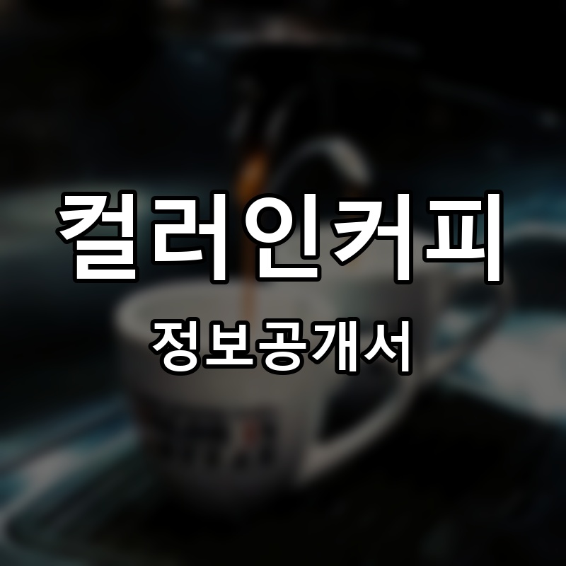 컬러인커피 프랜차이즈 정보공개서 요약