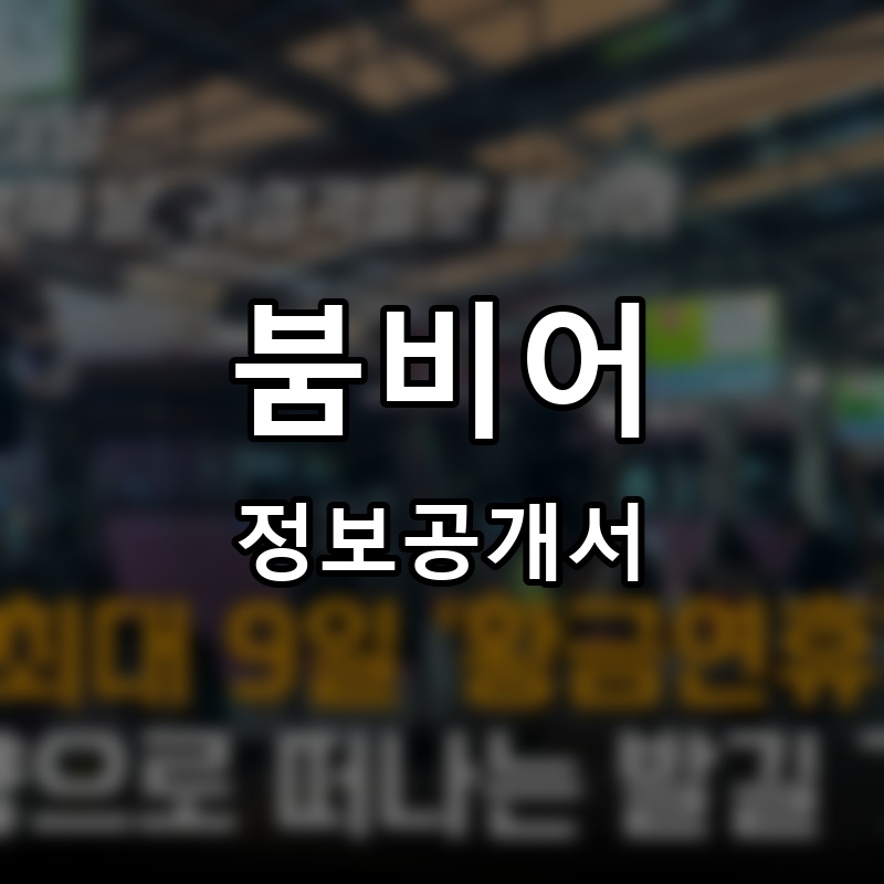 붐비어 프랜차이즈 정보공개서 요약