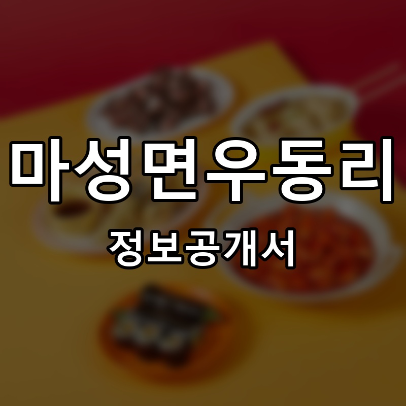 마성면우동리 프랜차이즈 정보공개서 요약