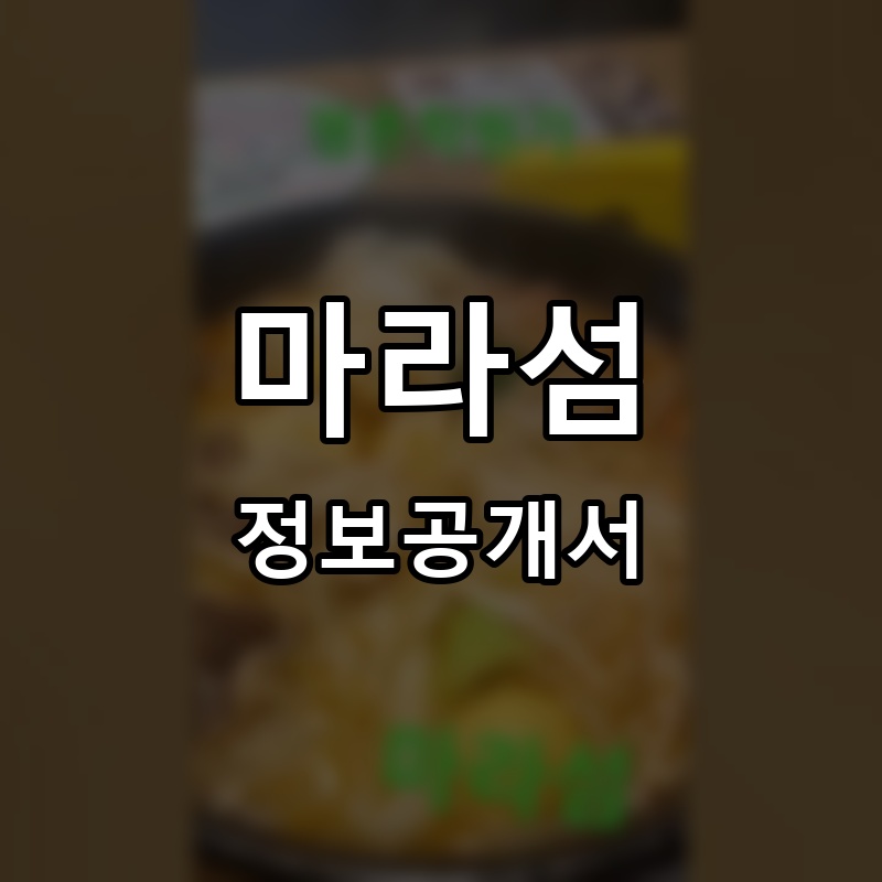 마라섬 프랜차이즈 정보공개서 요약