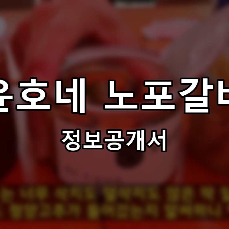 윤호네 노포갈비 프랜차이즈 정보공개서 요약