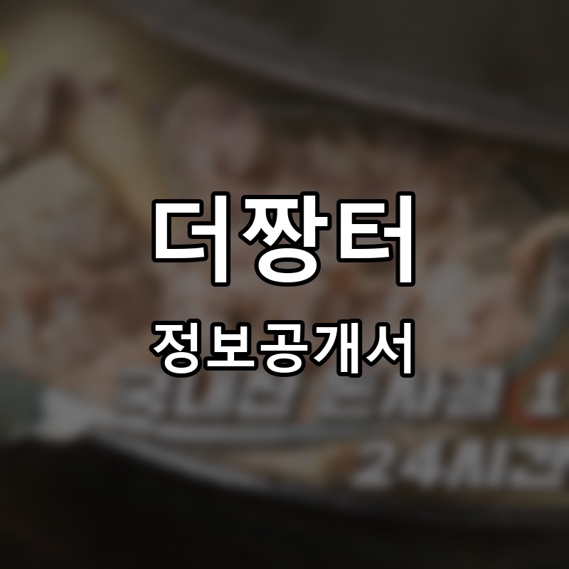 더짱터 프랜차이즈 정보공개서 요약