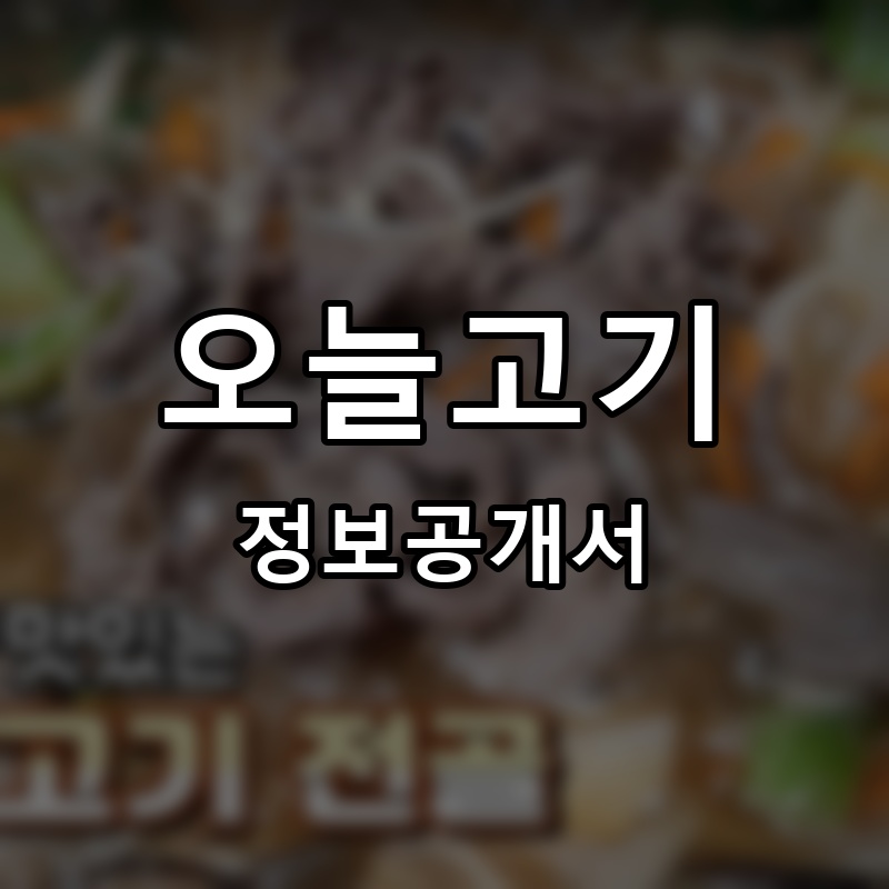 오늘고기 프랜차이즈 정보공개서 요약