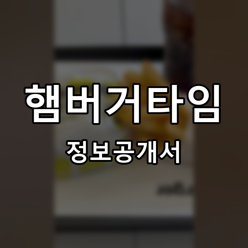 햄버거타임 프랜차이즈 정보공개서 요약