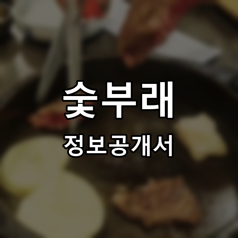 숯부래 프랜차이즈 정보공개서