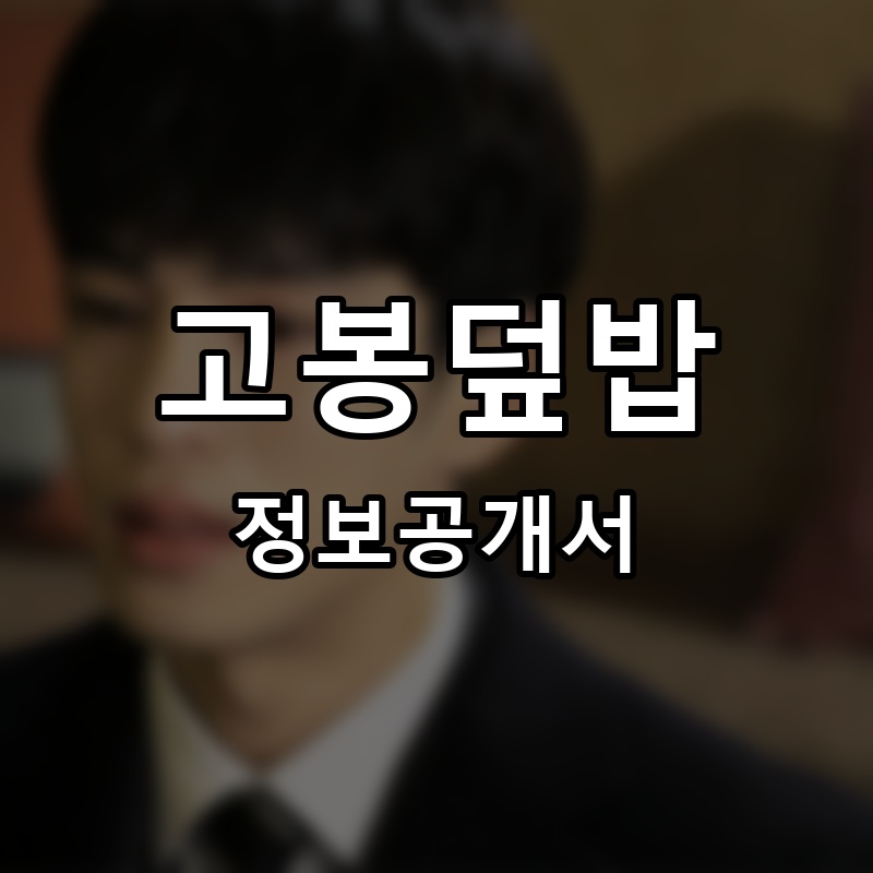 고봉덮밥 프랜차이즈 정보공개서