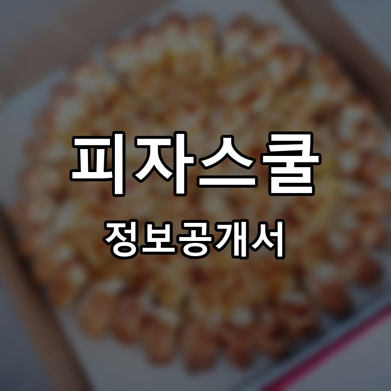 피자스쿨 프랜차이즈 정보공개서