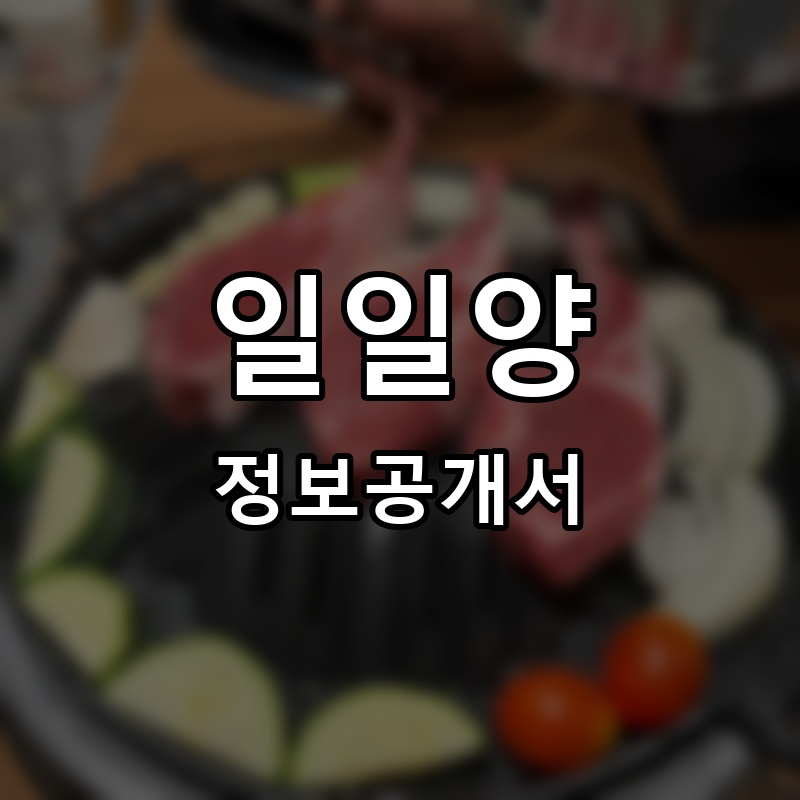 일일양 프랜차이즈 정보공개서