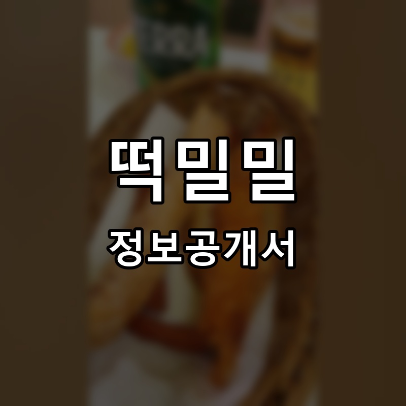 떡밀밀 프랜차이즈 정보공개서